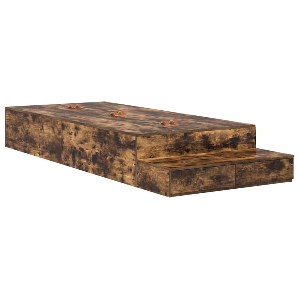 Struttura letto con contenitore con cassetto Rovere fumé 90 cm