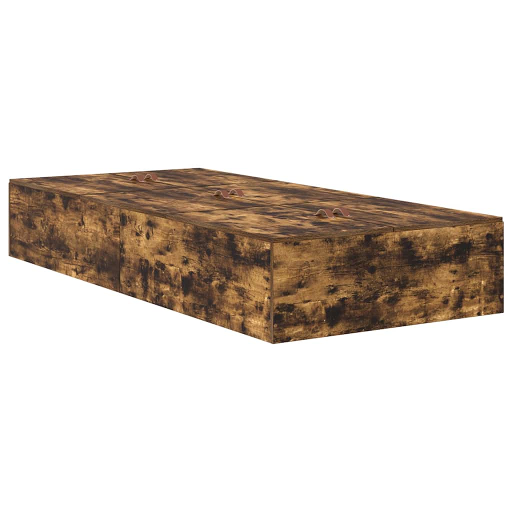 Struttura letto con contenitore con cassetto Rovere fumé 90 cm