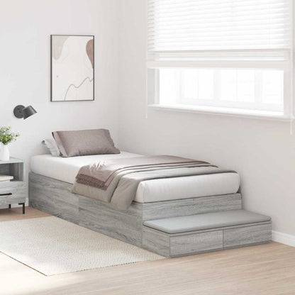 Struttura letto con contenitore Grigio Sonoma 90 cm | homemem39