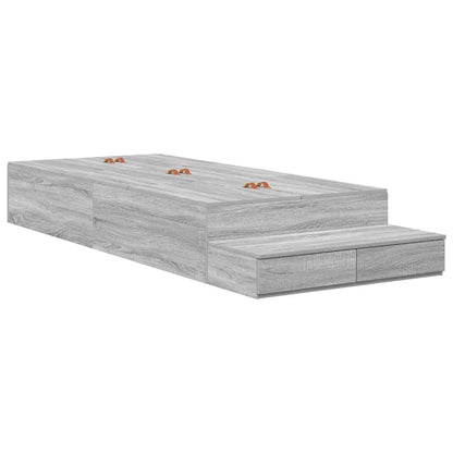 Struttura letto con contenitore Grigio Sonoma 90 cm | homemem39