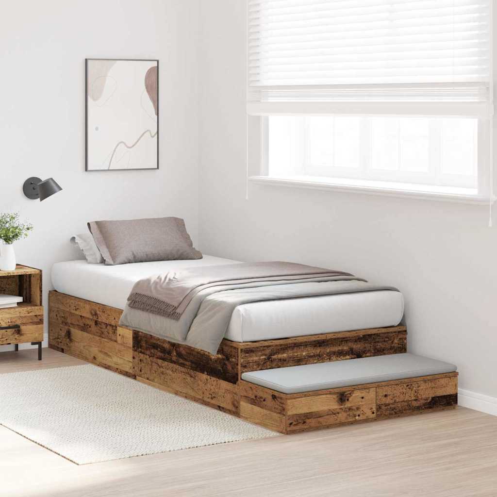 Struttura letto con contenitore Legno vecchio 90 cm | homemem39