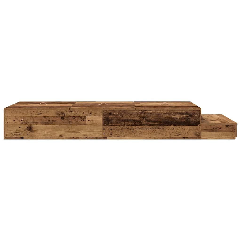 Struttura letto con contenitore con cassetto Legno vecchio - homemem39