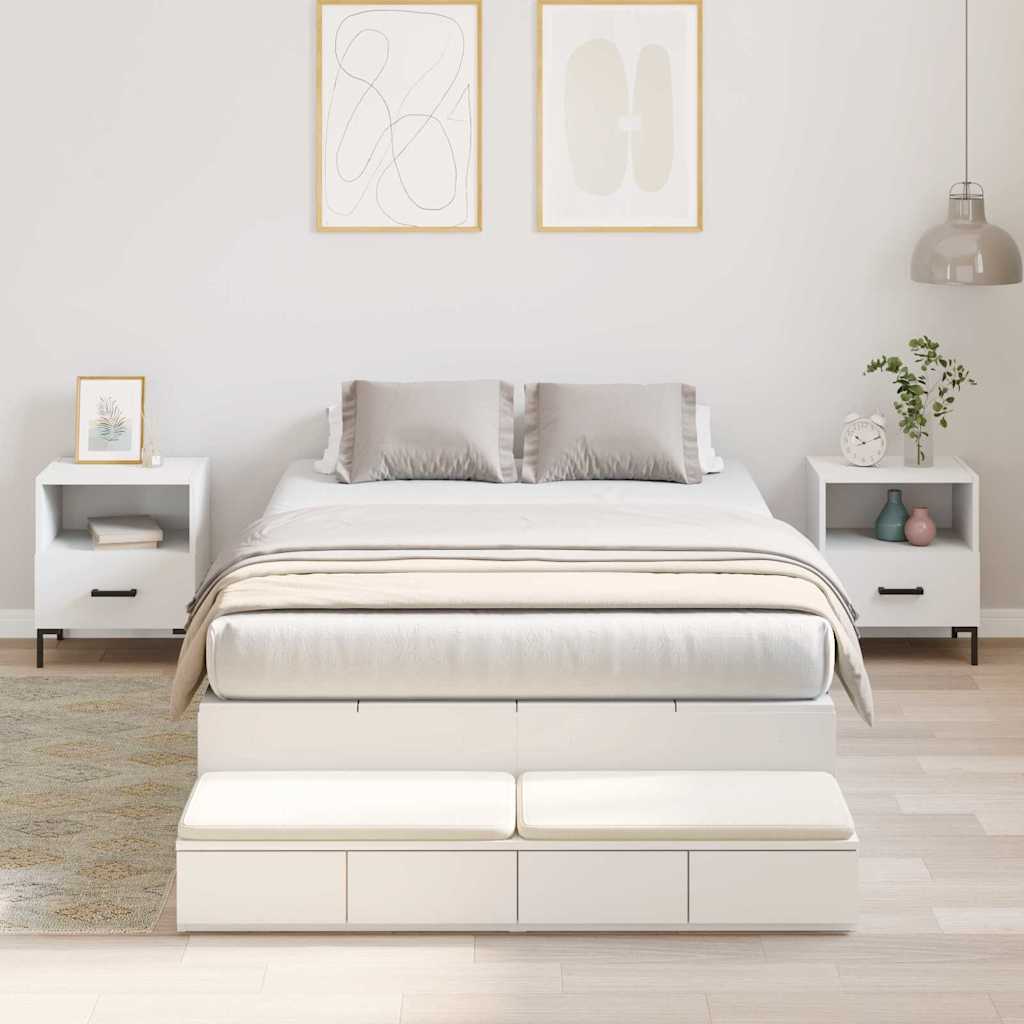 Struttura letto con contenitore Bianco 226.5 x 120 x 31.5 cm - homemem39