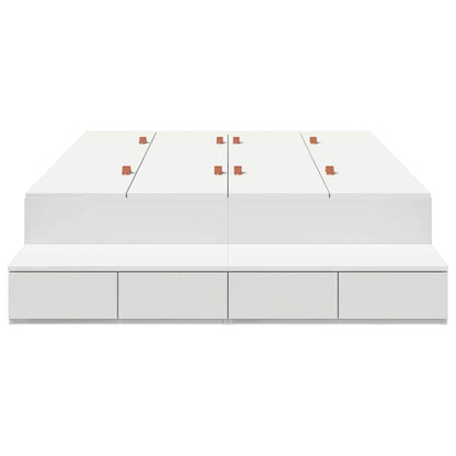 Struttura letto con contenitore Bianco 226.5 x 120 x 31.5 cm - homemem39