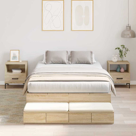 Struttura letto con contenitore con cassetto Rovere Sonoma - homemem39
