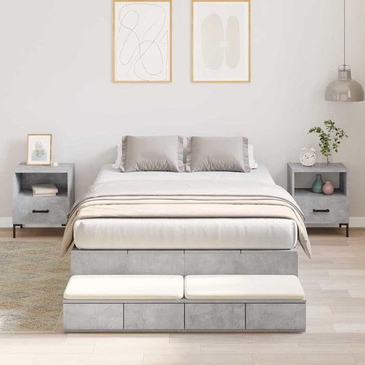 Struttura letto con contenitore Grigio cemento 120 cm