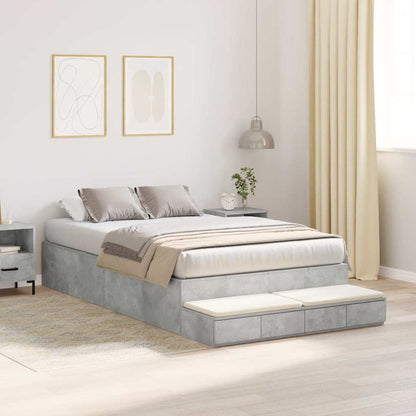 Struttura letto con contenitore Grigio cemento 120 cm