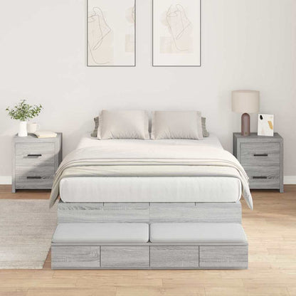 Struttura letto con contenitore con cassetto Grigio sonoma - homemem39