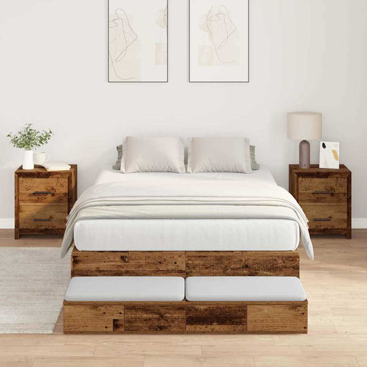 Struttura letto con contenitore Legno vecchio 120 cm