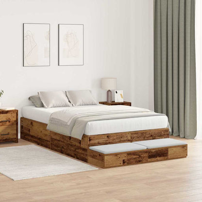 Struttura letto con contenitore Legno vecchio 120 cm