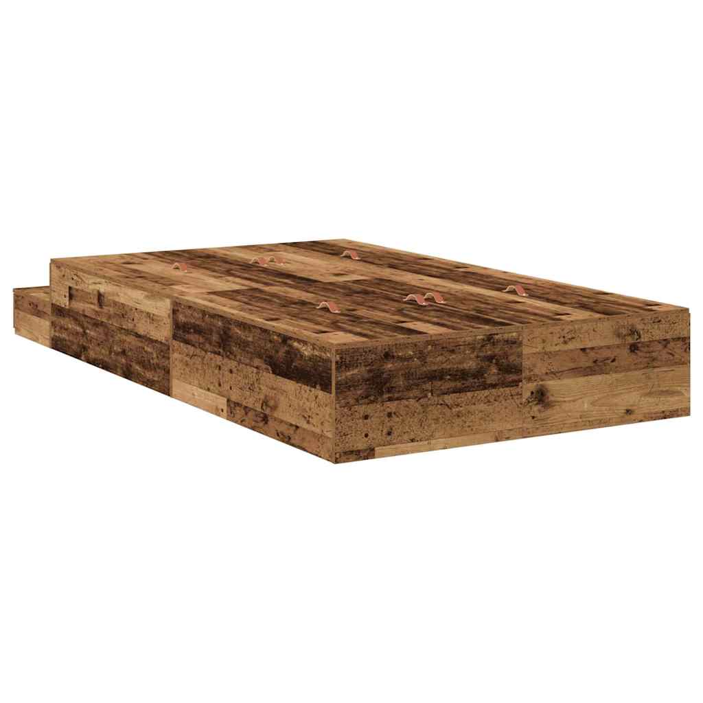 Struttura letto con contenitore Legno vecchio 120 cm | homemem39