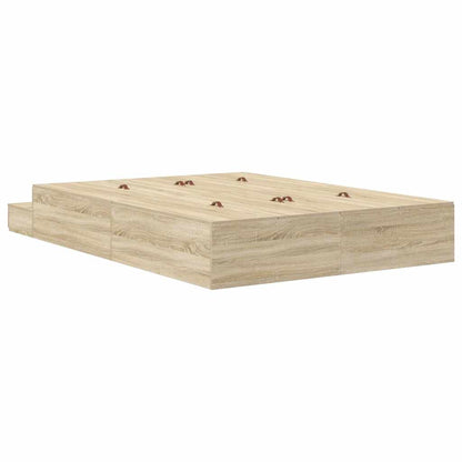 Struttura letto con contenitore Rovere Sonoma 140 cm | homemem39