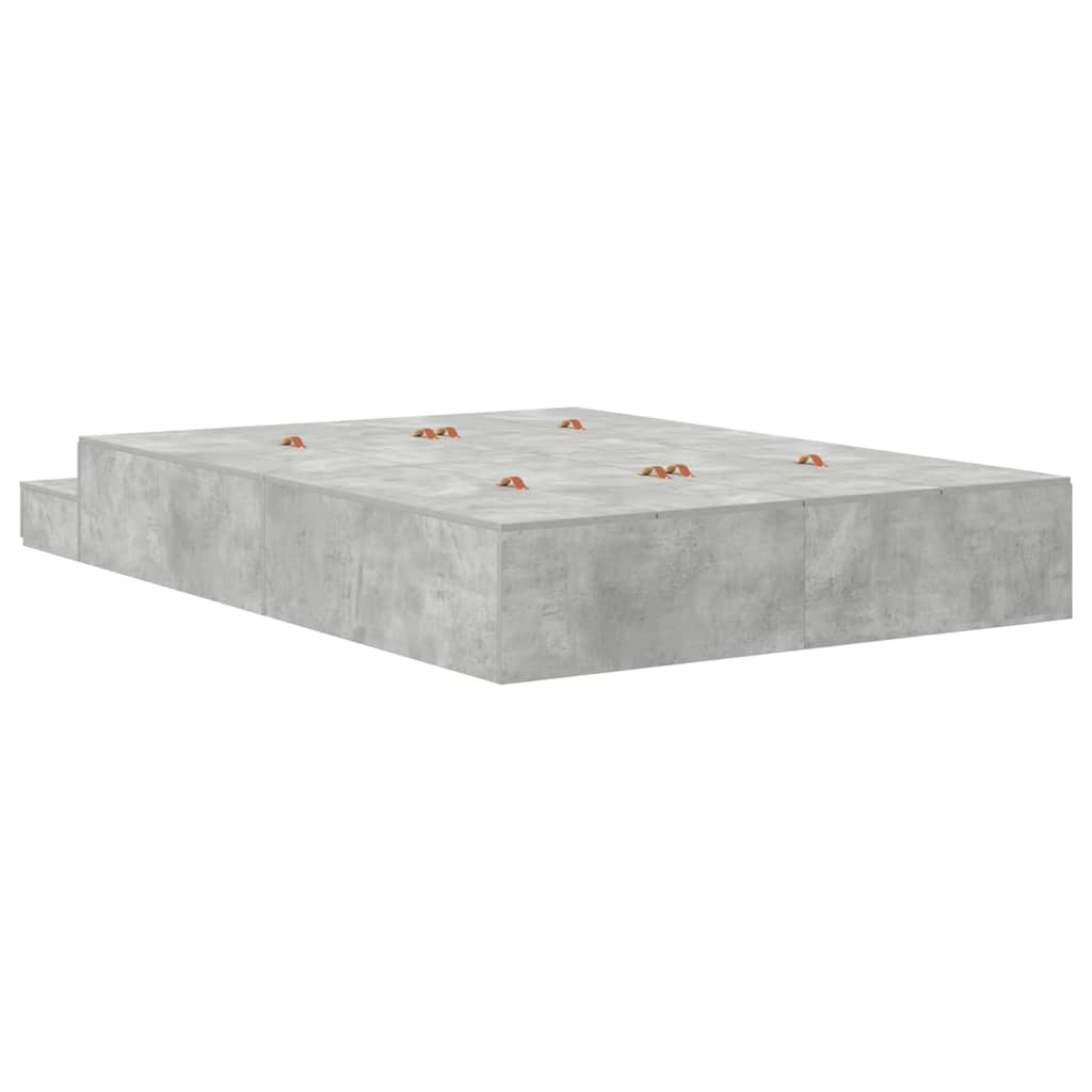 Struttura letto con contenitore Grigio cemento 140 cm | homemem39
