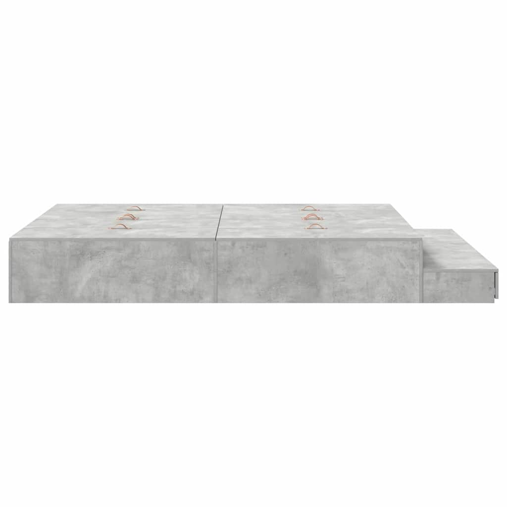 Struttura letto con contenitore con cassetto Grigio cemento - homemem39
