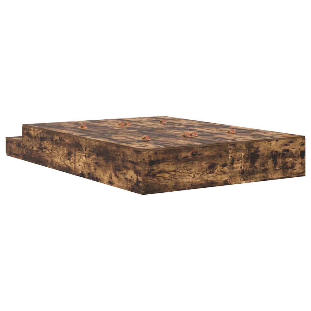 Struttura letto con contenitore con cassetto Rovere fumé 140 cm | homemem39