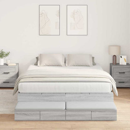 Struttura letto con contenitore con cassetto Grigio sonoma - homemem39