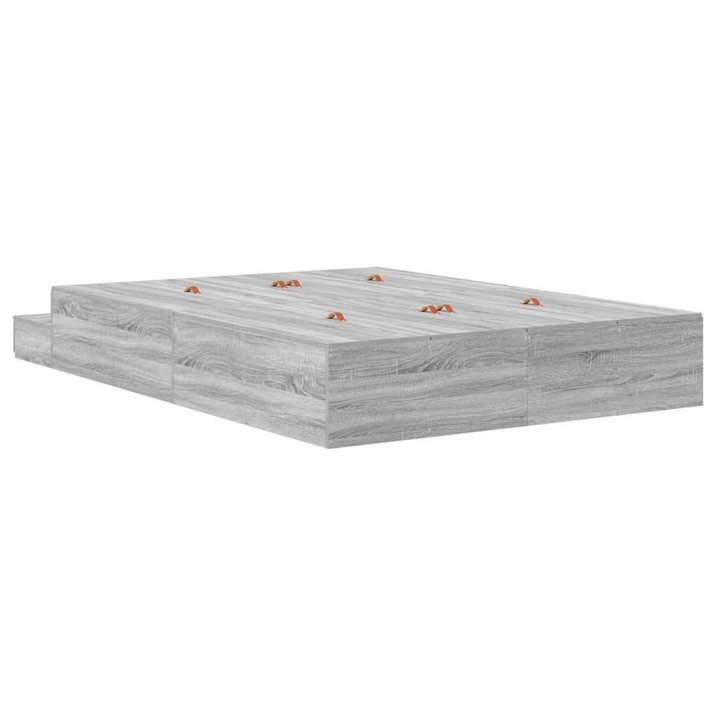 Struttura letto con contenitore Grigio Sonoma 140 cm | homemem39