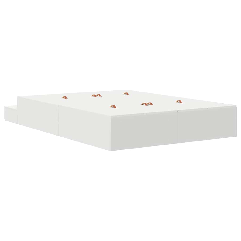 Struttura letto con contenitore Bianco 135 cm Legno multistrato | homemem39