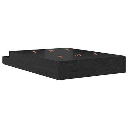 Struttura letto con contenitore con cassetto Rovere Nero 135 cm | homemem39
