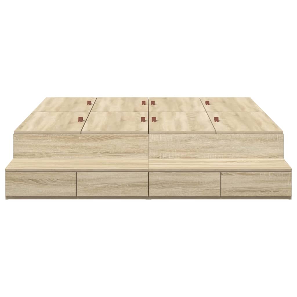 Struttura letto con contenitore con cassetto Rovere Sonoma - homemem39