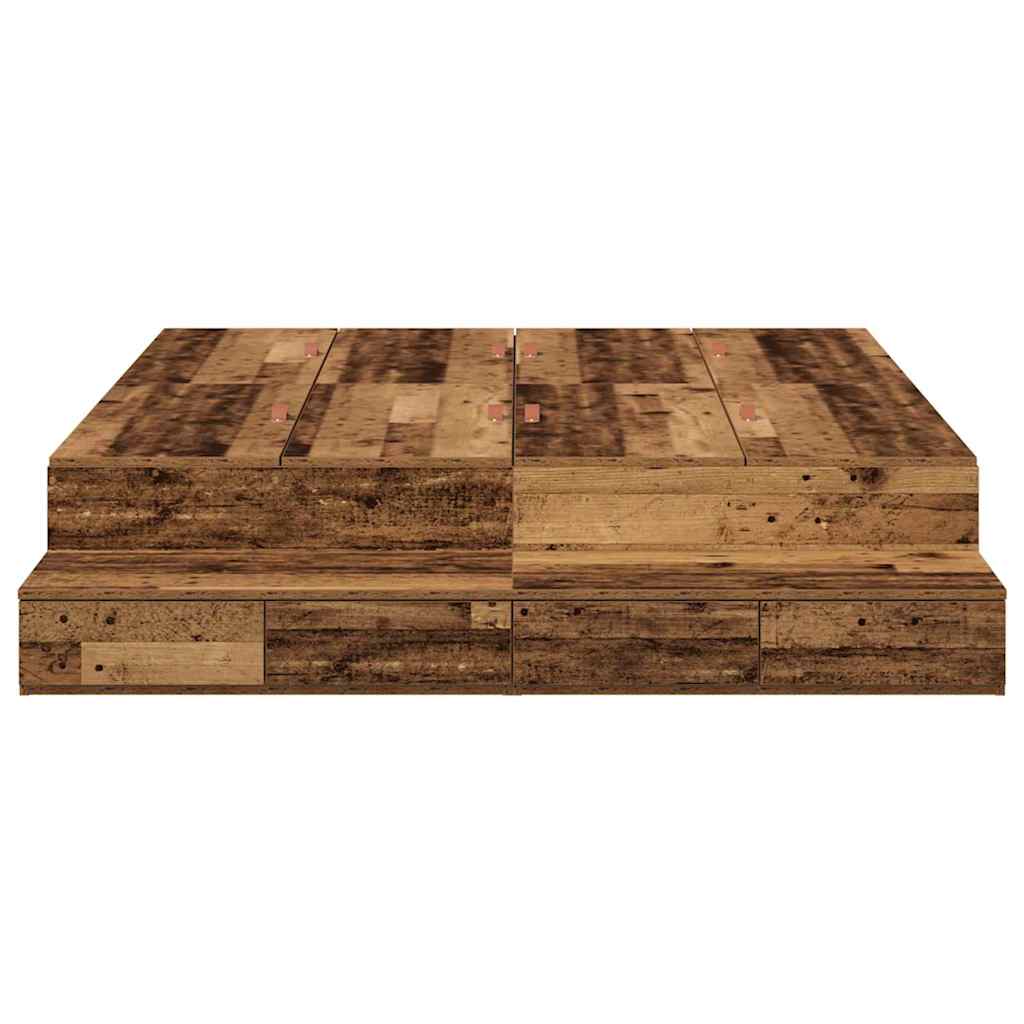 Struttura letto con contenitore Legno vecchio 135 cm | homemem39