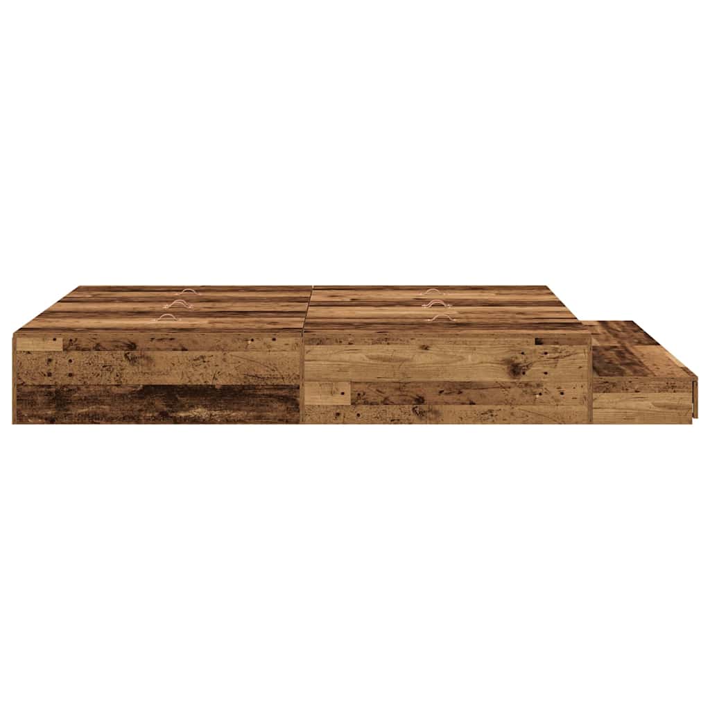 Struttura letto con contenitore Legno vecchio 135 cm | homemem39
