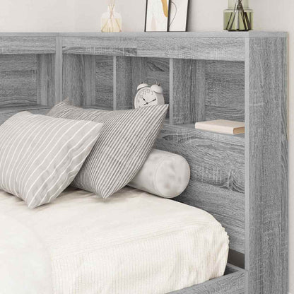 Letto Libreria Grigio sonoma 100 x 200 cm Legno multistrato | homemem39