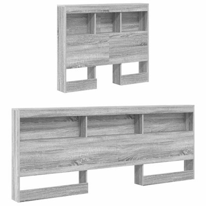 Letto Libreria Grigio sonoma 100 x 200 cm Legno multistrato | homemem39