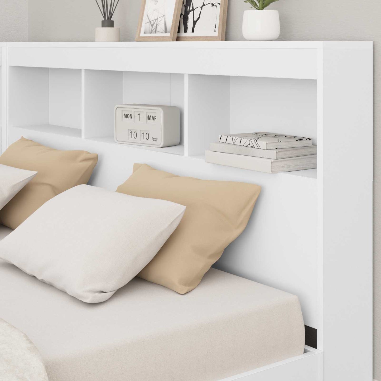 Letto Libreria Bianco 140 x 200 cm Legno multistrato | homemem39