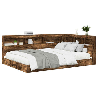 Letto Libreria Rovere fumo 140 x 200 cm Legno multistrato | homemem39