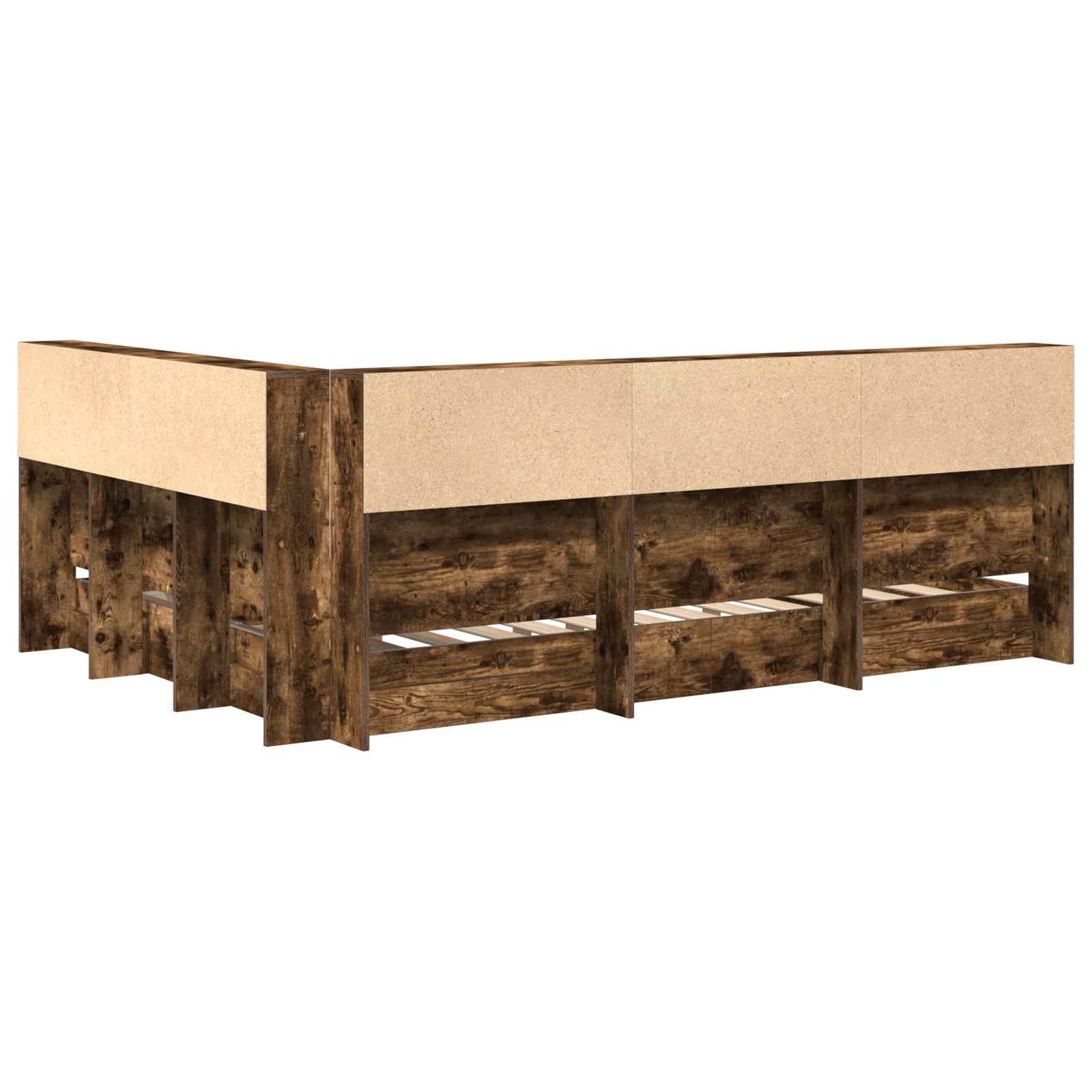 Letto Libreria Rovere fumo 140 x 200 cm Legno multistrato | homemem39