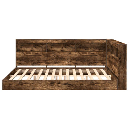 Letto Libreria Rovere fumo 140 x 200 cm Legno multistrato | homemem39
