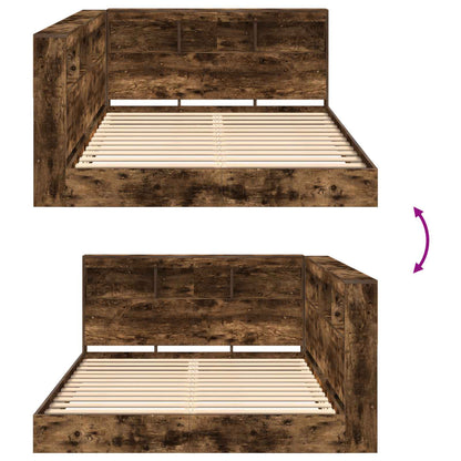 Letto Libreria Rovere fumo 140 x 200 cm Legno multistrato | homemem39
