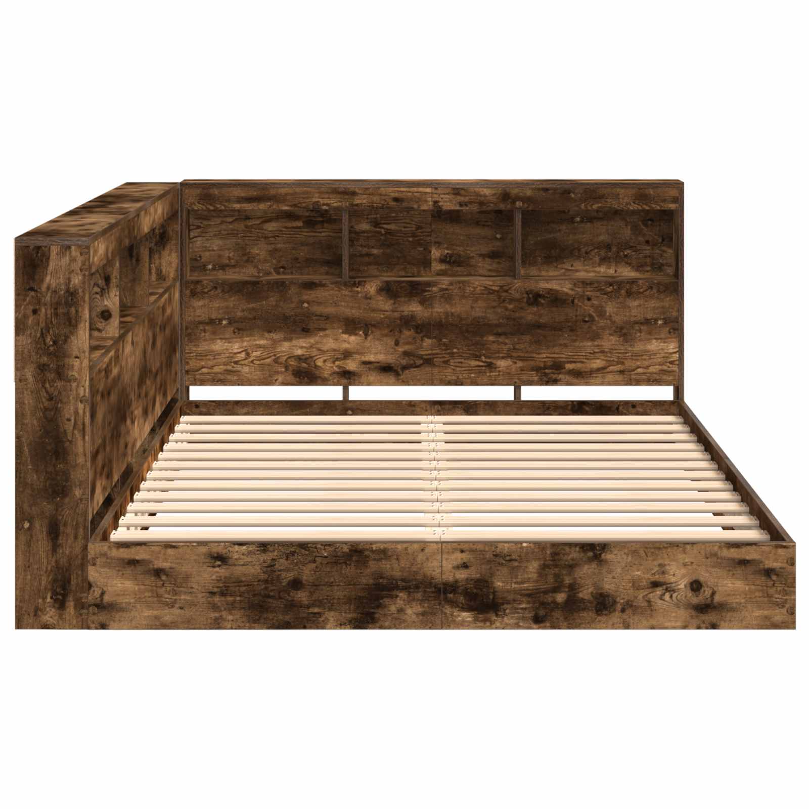 Letto Libreria Rovere fumo 140 x 200 cm Legno multistrato | homemem39