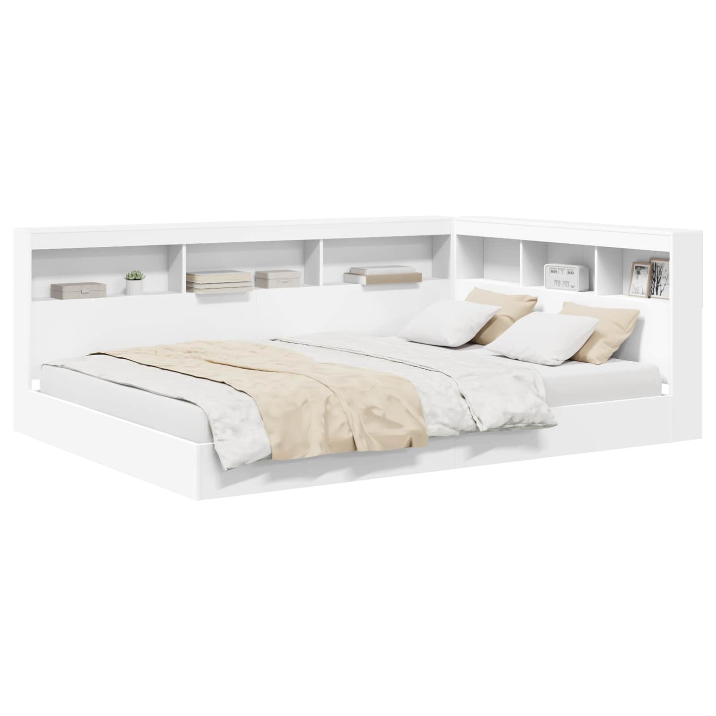Letto Libreria Bianco 150 x 200 cm Legno multistrato | homemem39