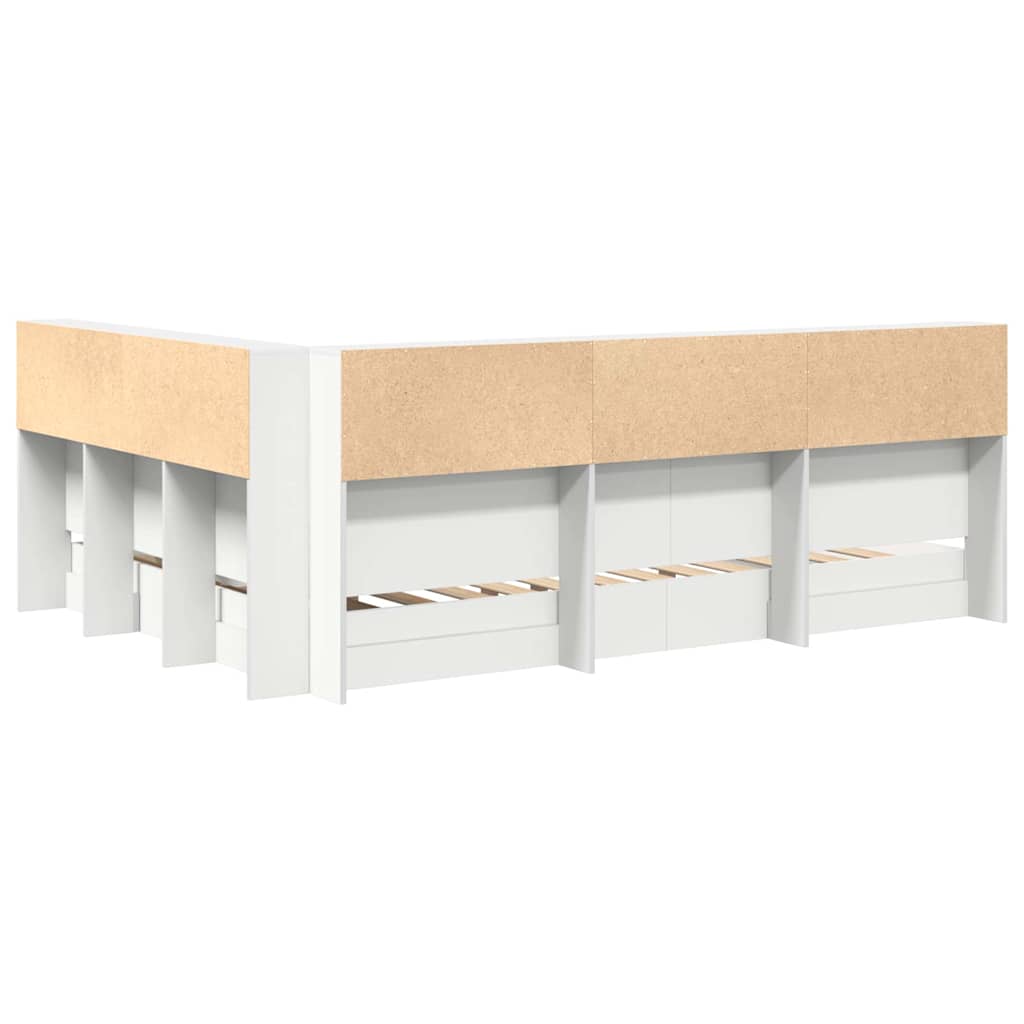 Letto Libreria Bianco 150 x 200 cm Legno multistrato | homemem39