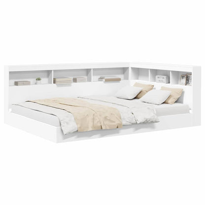 Letto Libreria Bianco 160 x 200 cm Legno multistrato