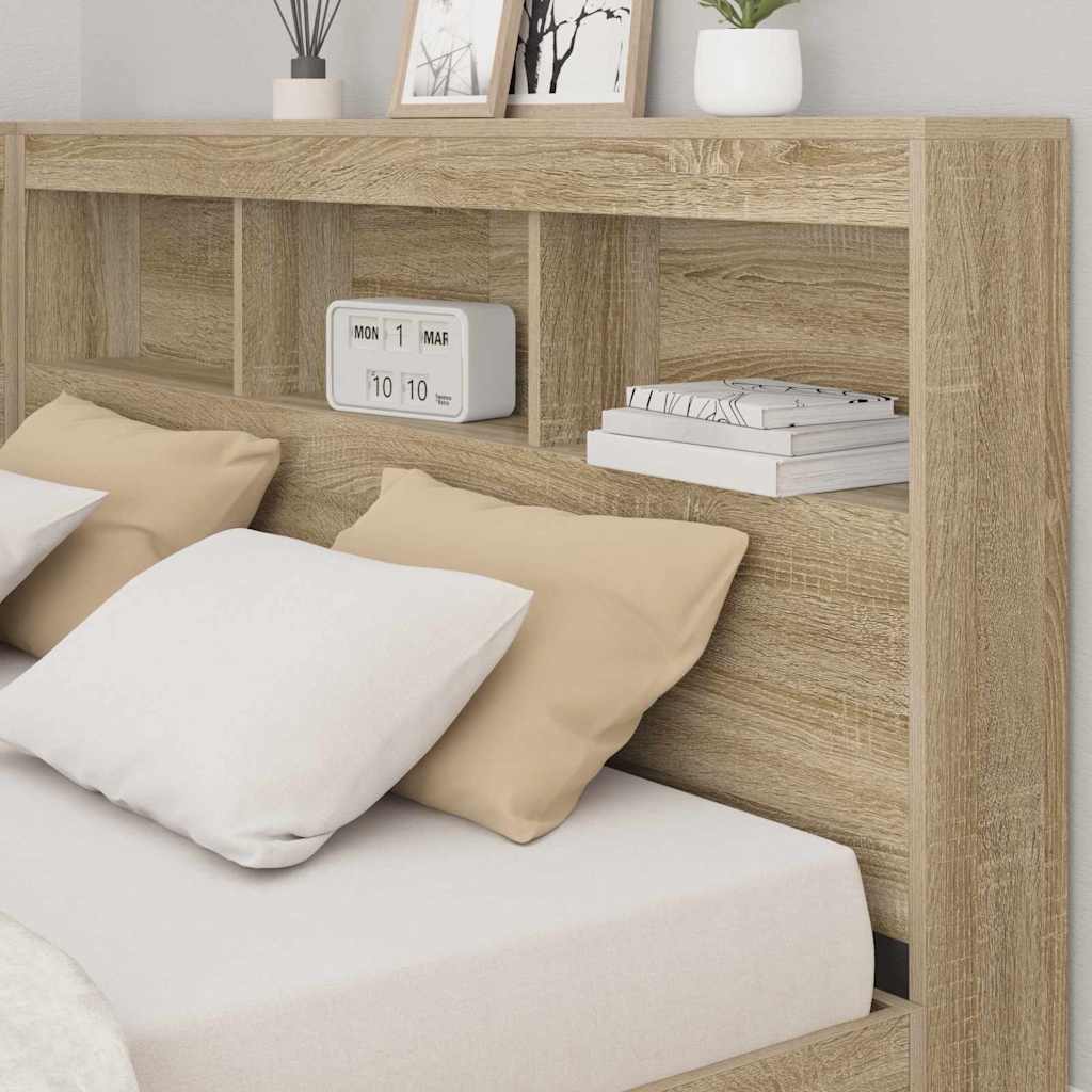 Letto Libreria rovere sonoma 160 x 200 cm Legno multistrato