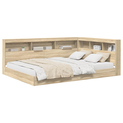 Letto Libreria rovere sonoma 160 x 200 cm Legno multistrato | homemem39