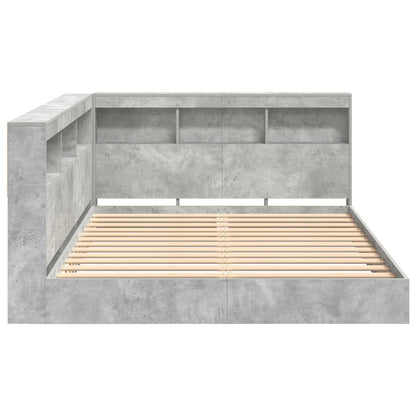 Letto Libreria Grigio cemento 160 x 200 cm Legno multistrato | homemem39