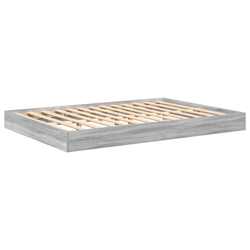 Letto Libreria Grigio sonoma 160 x 200 cm Legno multistrato | homemem39