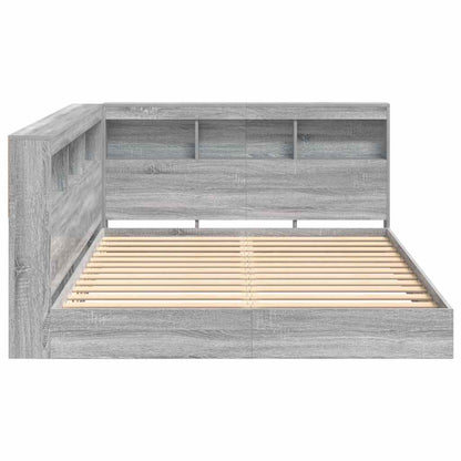 Letto Libreria Grigio sonoma 160 x 200 cm Legno multistrato | homemem39