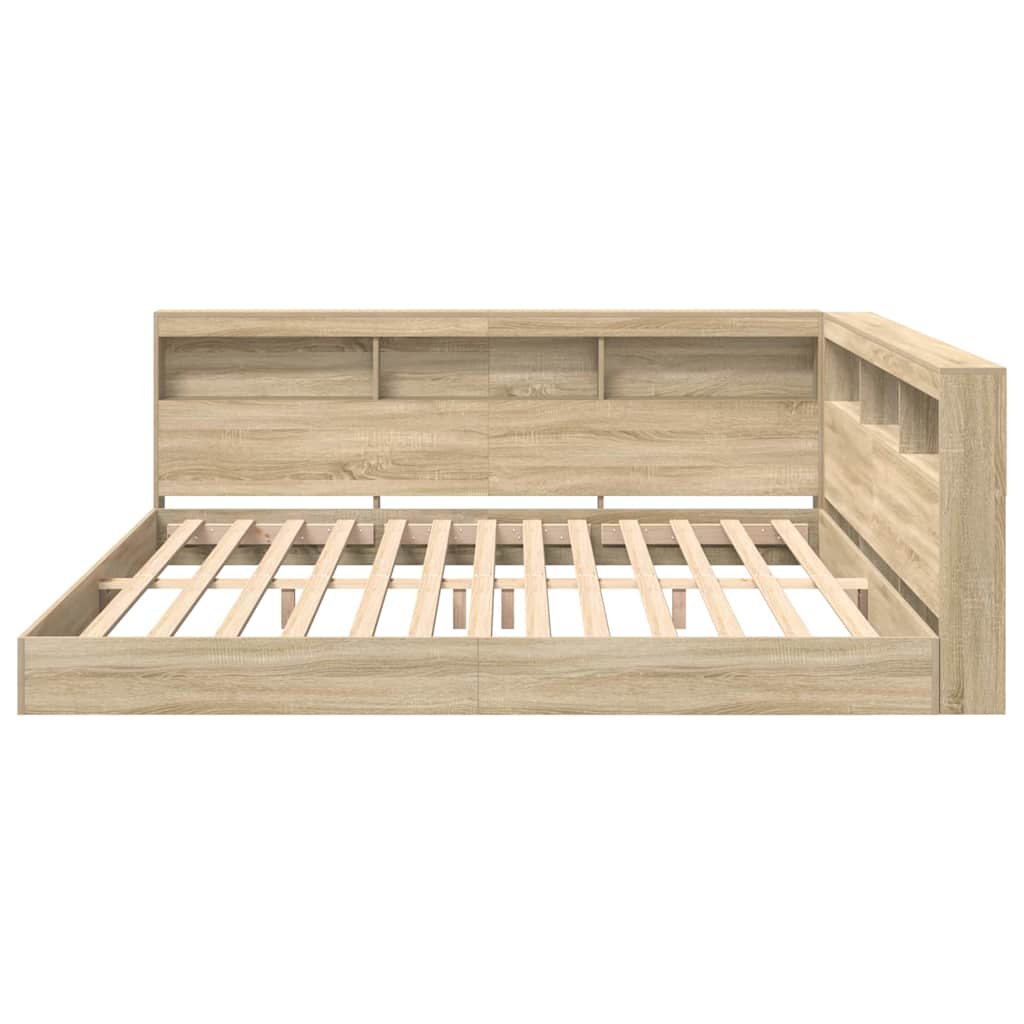 Letto Libreria rovere sonoma 180 x 200 cm Legno multistrato | homemem39