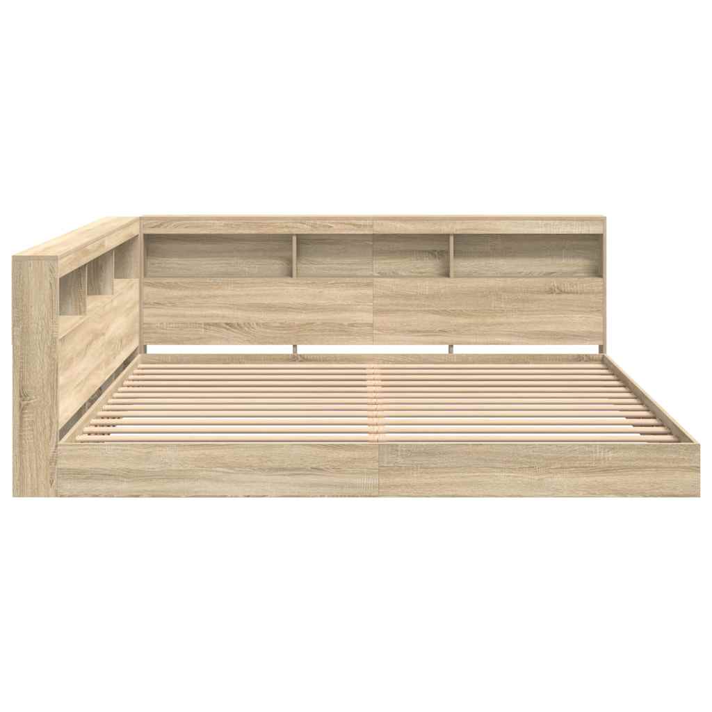 Letto Libreria rovere sonoma 180 x 200 cm Legno multistrato | homemem39
