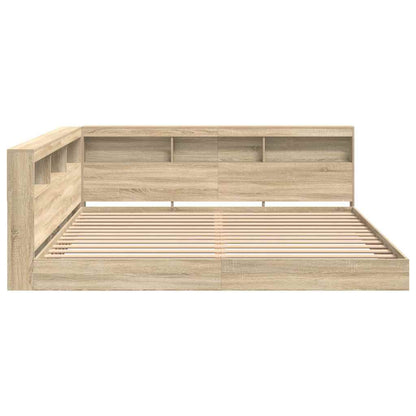 Letto Libreria rovere sonoma 180 x 200 cm Legno multistrato | homemem39