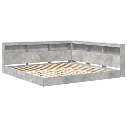 Letto Libreria Grigio cemento 180 x 200 cm Legno multistrato | homemem39