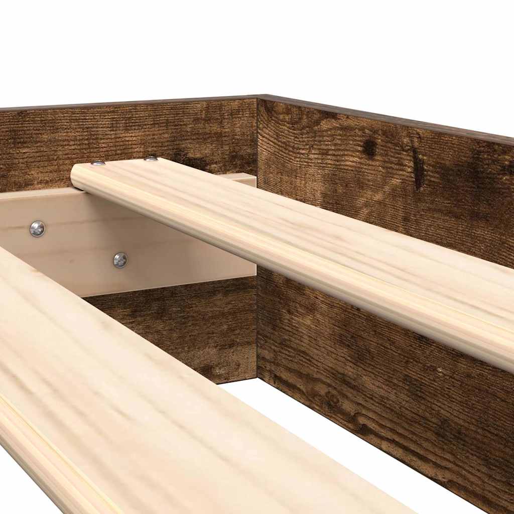 Letto Libreria Rovere fumo 180 x 200 cm Legno multistrato | homemem39
