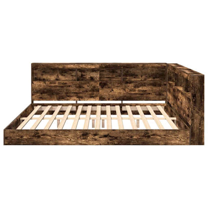 Letto Libreria Rovere fumo 180 x 200 cm Legno multistrato