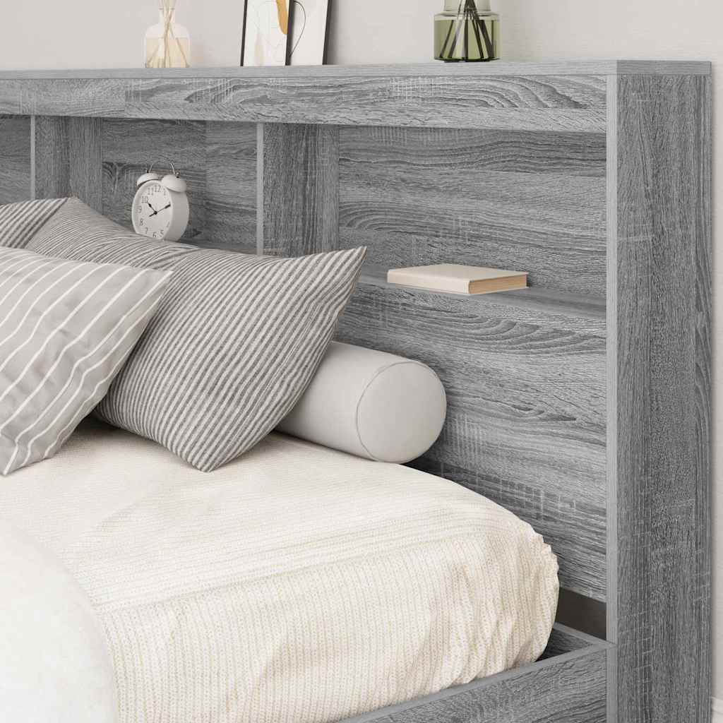 Letto Libreria Grigio sonoma 180 x 200 cm Legno multistrato | homemem39