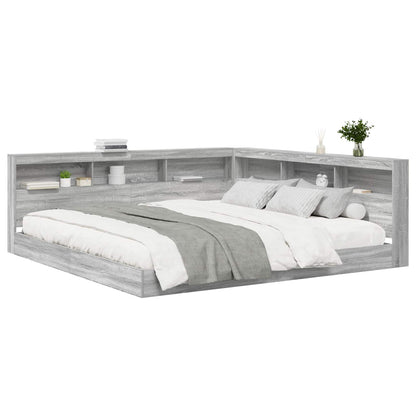 Letto Libreria Grigio sonoma 180 x 200 cm Legno multistrato | homemem39
